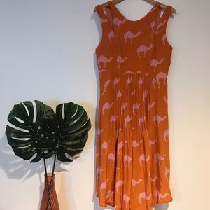Anthropologie: Camel Print Dress